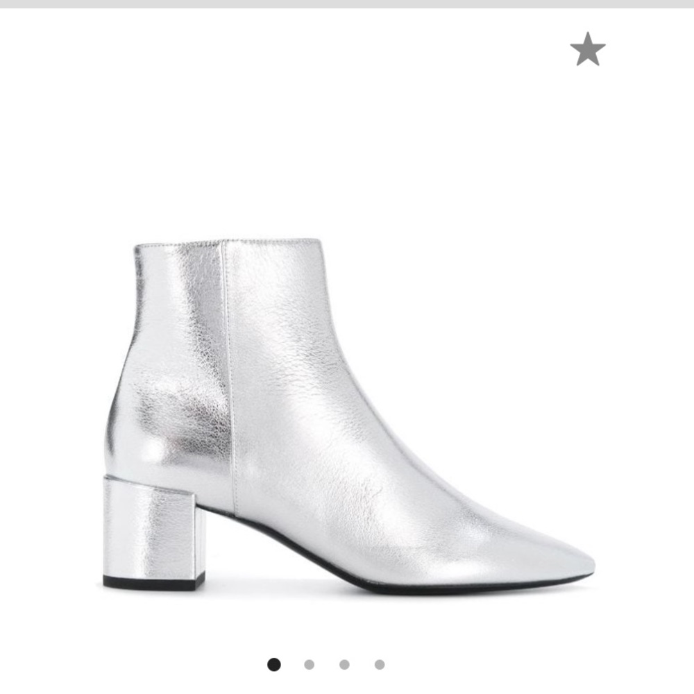 Saint Laurent silver Lou Lou booties size 39